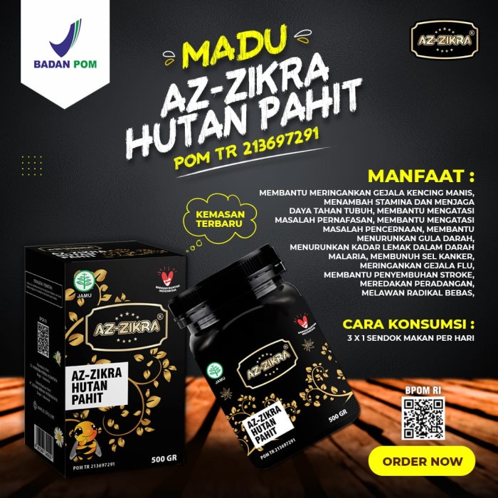 

[Ready Stock]- MADU AZZIKRA - MADU HUTAN & MADU HERBAL 500GR ORIGINAL - HUT PAHIT POM