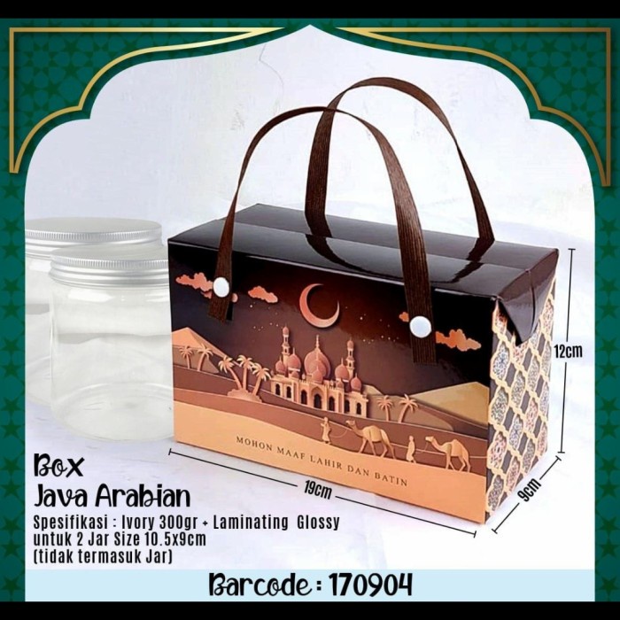 

Kotak Dus Toples Idul Fitri Lebaran(19X9X12Cm).Utk 2 Jar Uk 10.5X9Cm 069