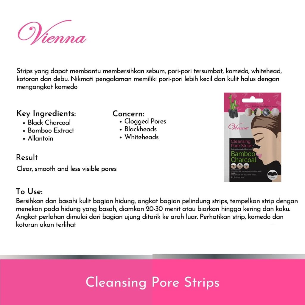 Vienna Cleansing Pore Strips Bamboo Charcoal