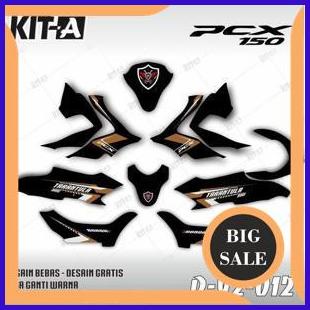 Decal Sticker - Stiker Dekal Honda PCX 150 MOTIF GOLD KOMBINASI DASAR HITAM D-Y2-012 1M4R23 limited