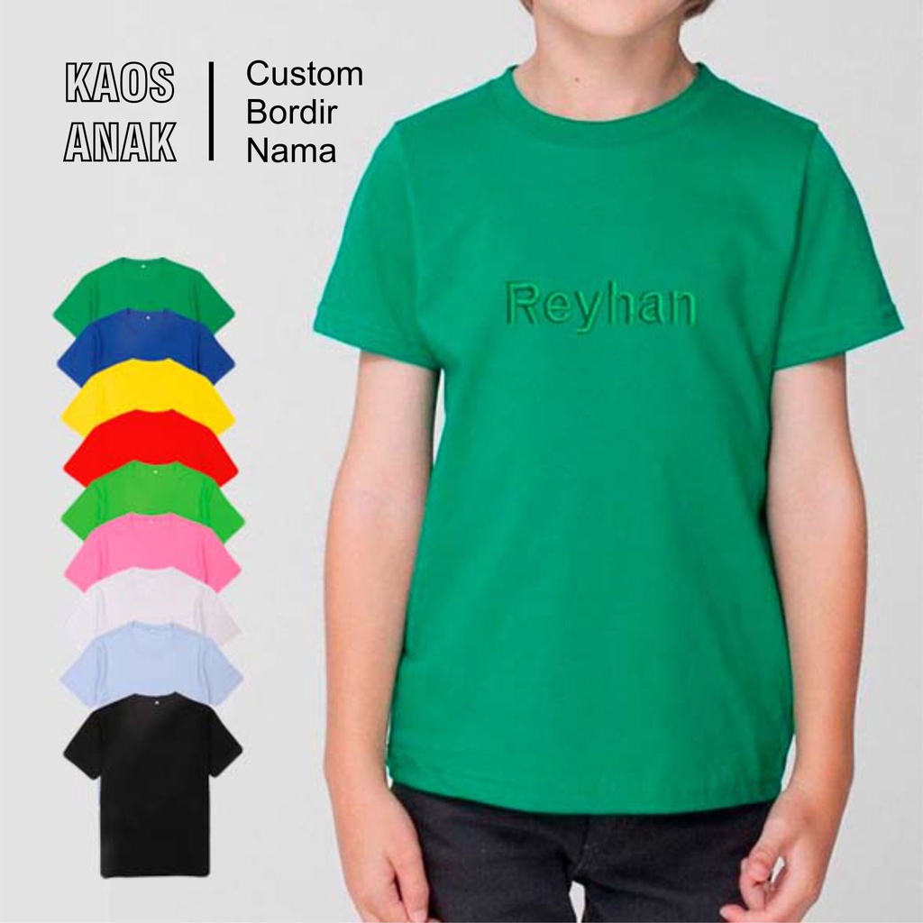 KAOS POLOS ANAK Combed 30 S Gratis Bordir Nama