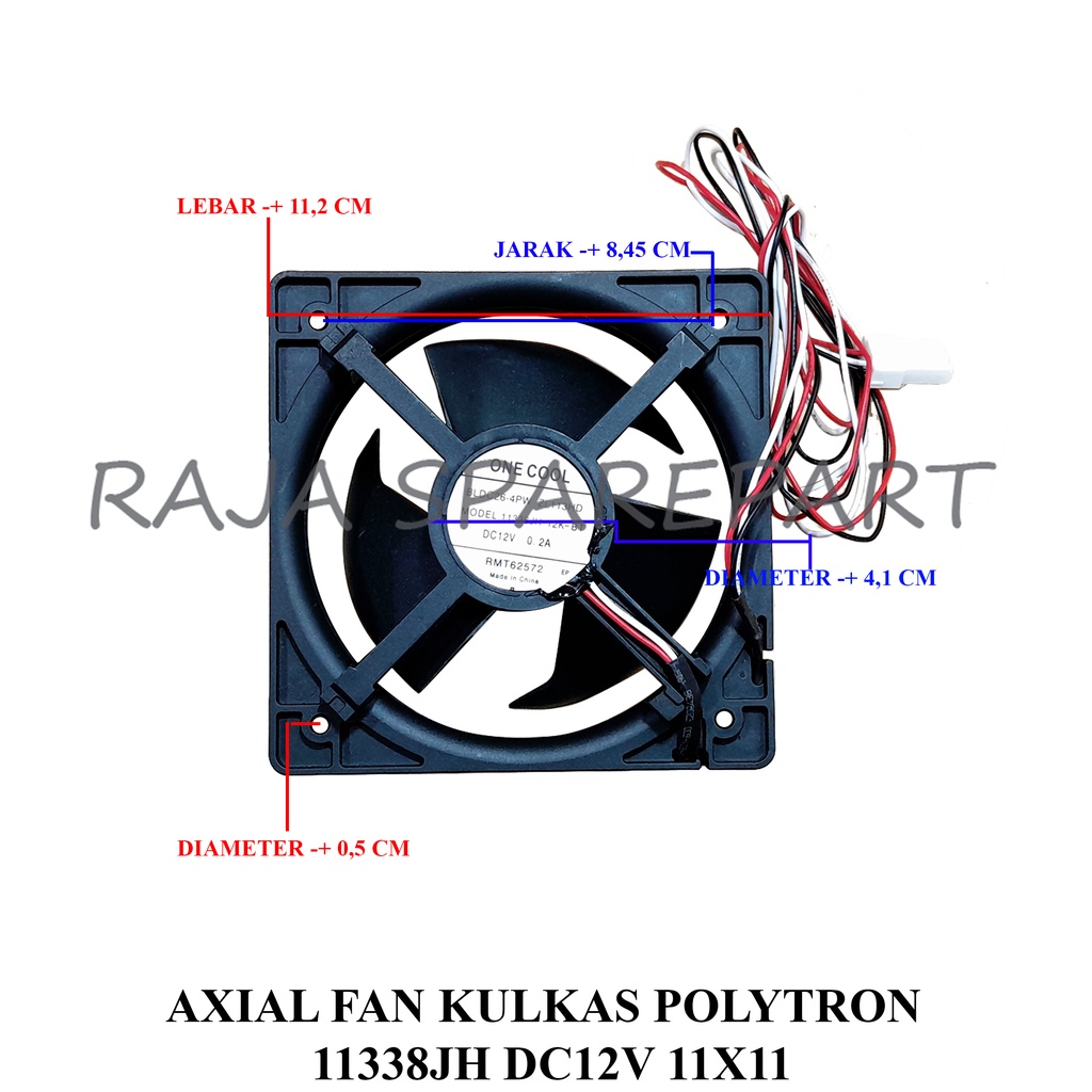 KIPAS ANGIN PENDINGIN/COOLING FAN /AXIAL FAN KULKAS POLYTRON 11338JH DC12V 11X11