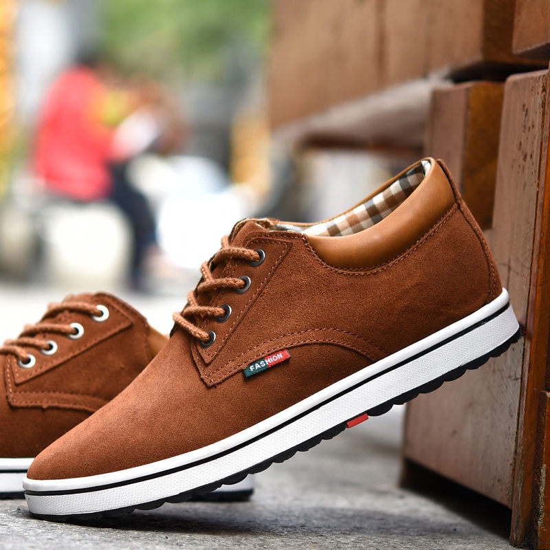 Import Klasik Kulit Asli Sepatu Casual Peninggi Badan Pria Sol Tebal Brogues Oxfords Pernikahan Cowok Dewasa Kuliah Kekinian Tali Formal 269