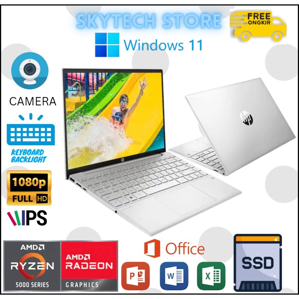 HP PAVILION AERO 13 BE1000AU AMD RYZEN 5 5625U RAM16GB SSD512GB IPS WINDOWS 11 &amp; OHS 2021 ORIGINAL