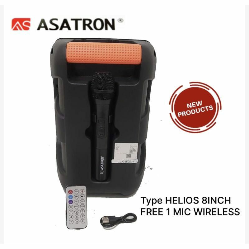 ASATRON HELIOS 8&quot;INCH RMS 15W SPEAKER PORTABLE MEETING BLUETOOTH INCLUDE MIC WIRELESS 1 PCS