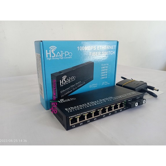 HSairPo 2F8E HSairPo CM2F8E Converter 2FO 8ETH 10/100 Converter FO 2F8E HSairpo CM2F8E