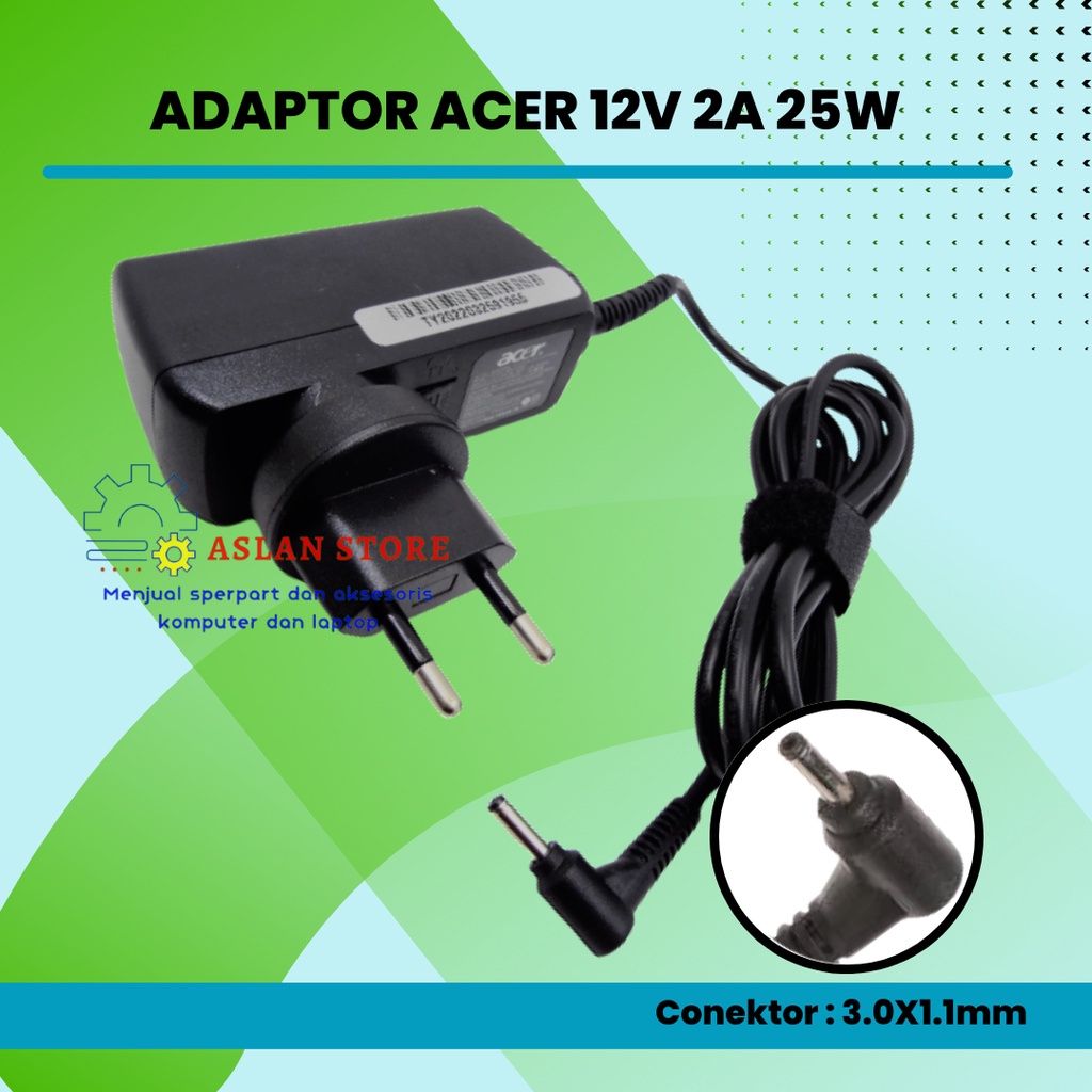 Charger Casan Laptop 12v 2a Adaptor ACER ONE 14 L1410 - Acer 12Volt 2Ampere Acer Iconia Tablet W3-810 Gateway Tab Tp A60