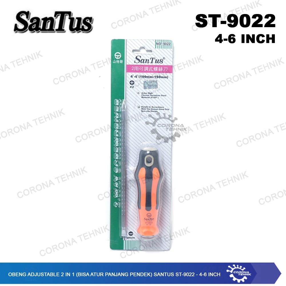 (Bisa Atur Panjang Pendek) Santus ST-9022 Obeng Adjustable 2 In 1