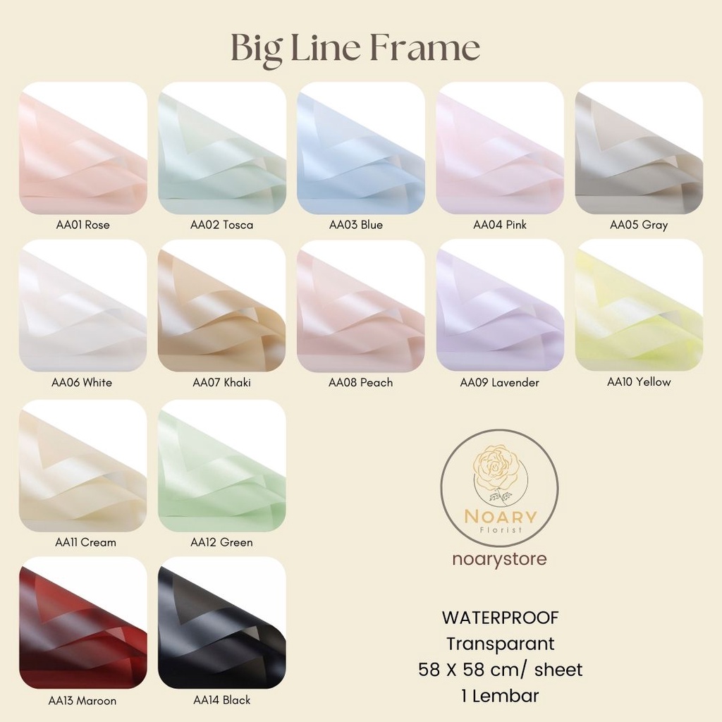 Big Line Frame Kertas Bunga Wrapping Cellophane Paperwrap Buket Bunga Bungkusan Bunga / Flower Wrapping / Cellophane / Wrap / Kertas Bunga / Kertas Kado / Flower Paper / Kertas Grosir / Kertas Import / Kertas Cellophane / Florist / Buket Bunga / Florist S
