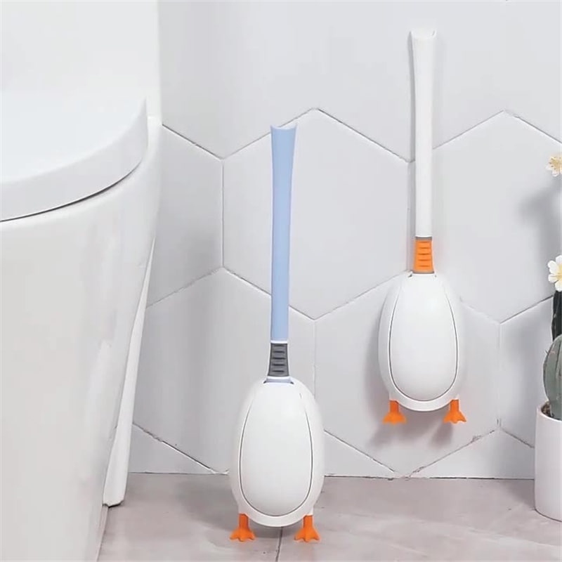 Sikat Pembersih Toilet bentuk Bebek Sikat Tempel WC 4 in 1/ Set Holder  Sikat Toilet / WC Silicon Model Bebek/ Sikat Toilet Silikon