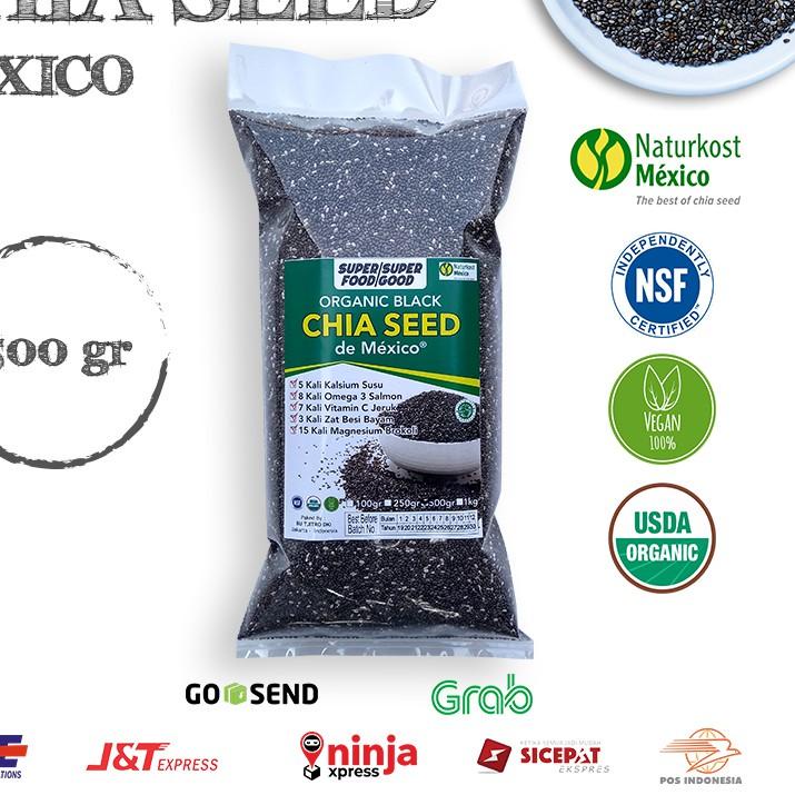 

☏ Pure Black Chia Seed Mexico 100% Organic 500gr - Quality The Best Of Chia Seed ✲