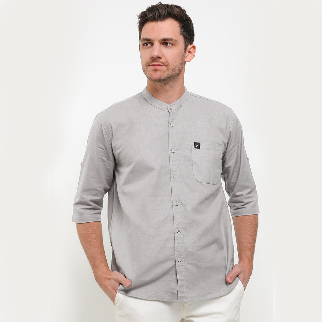 Brand Revolution - Kemeja Koko Pria Reguler Marva Shirt Grey