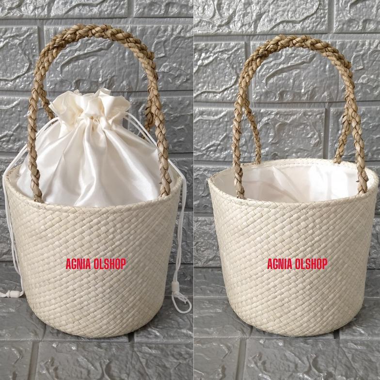 KERANJANG PARCEL ANYAMAN PANDAN ISI 2 TOPLES BOX HAMPERS MURAH KOTAK PARCEL SESERAHAN TAS HAMPERS UL