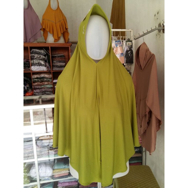 hijab kerudung jersy warna putih/hijau muslimat nu fatayat size jumbo ori Amanda