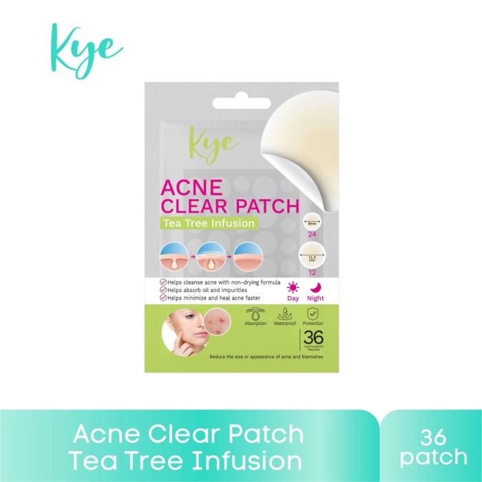 [Saset 36 Patches] Kye Acne Clear Patch Tea Tree Infusion | Sticker Jerawat | Obat Jerawat