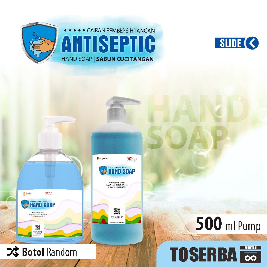 Sabun Cuci Tangan Antiseptik Antibacterial HAND SOAP 500ml Pump