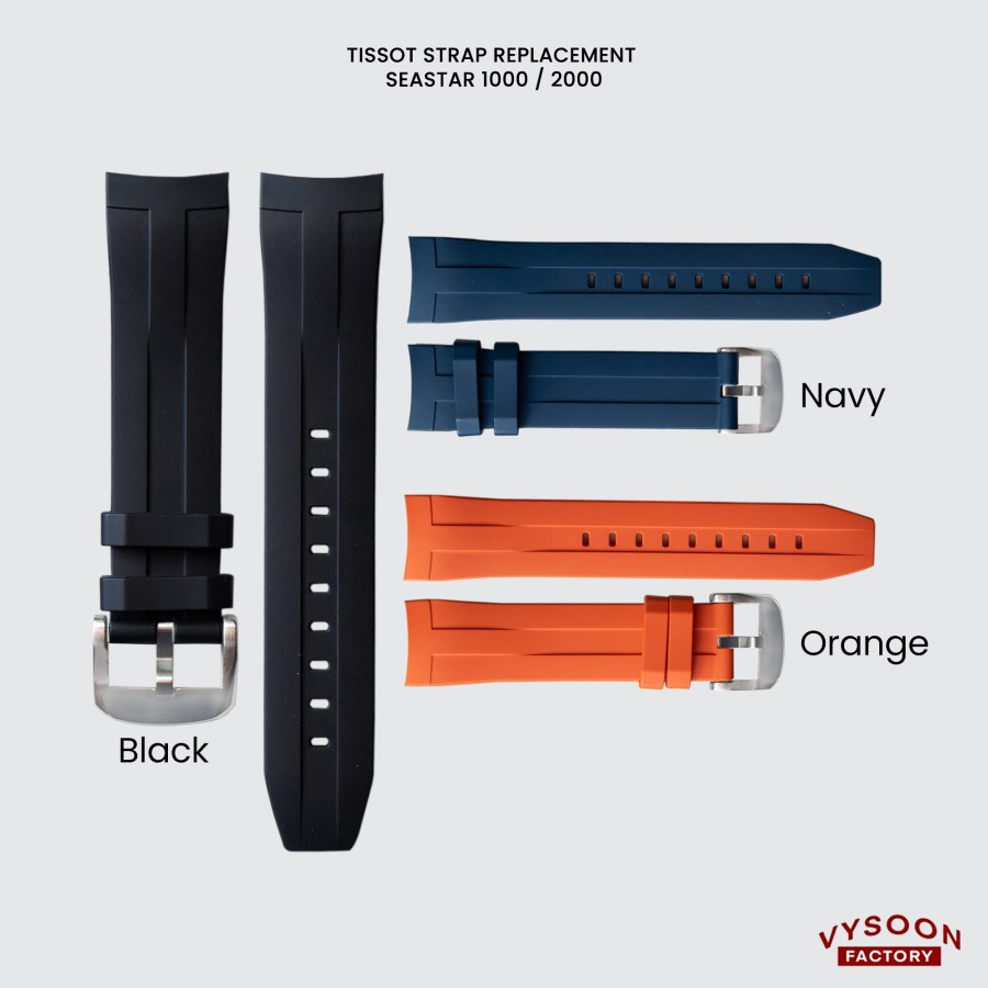 Strap Rubber Tali Karet Jam Tangan Universal Model Curved Ori