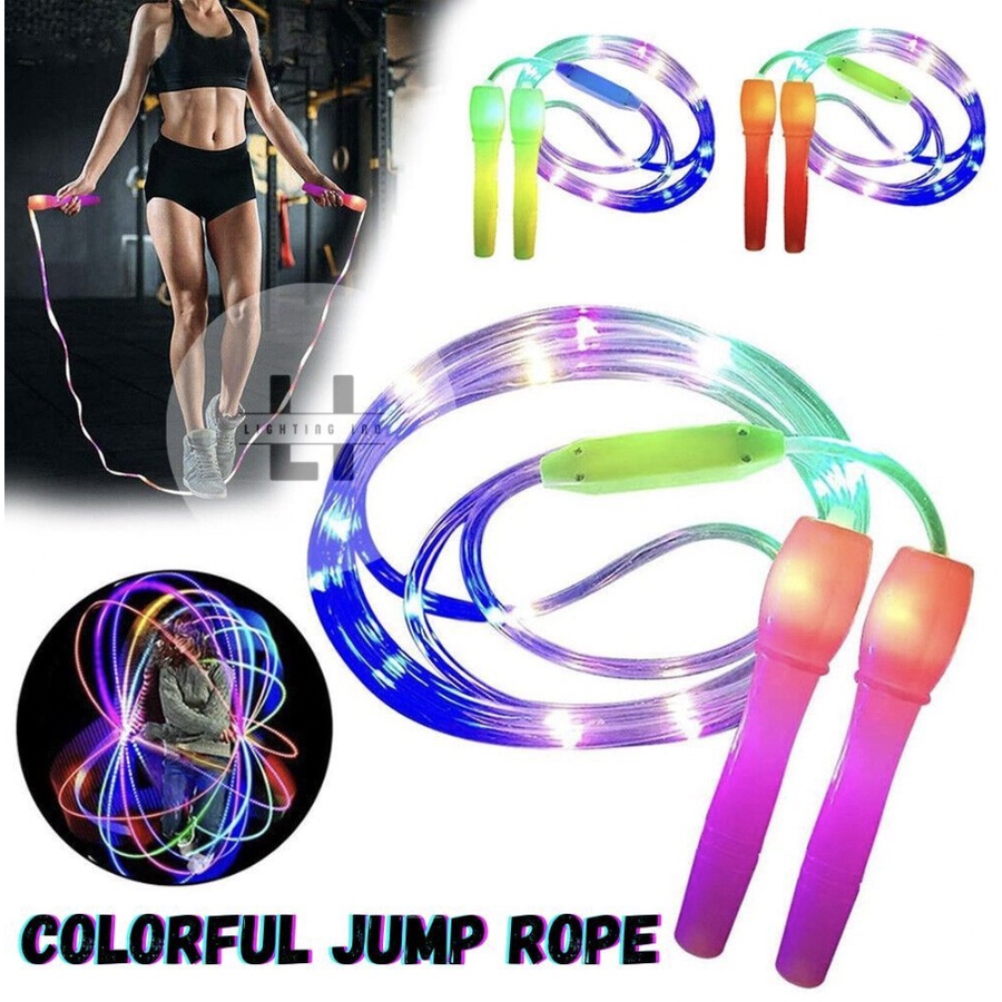 Lompat Tali Anak Skipping Rope LED / Jump Rope Mainan Anak Olahraga Tali Skipping + LED Rainbow / Lo
