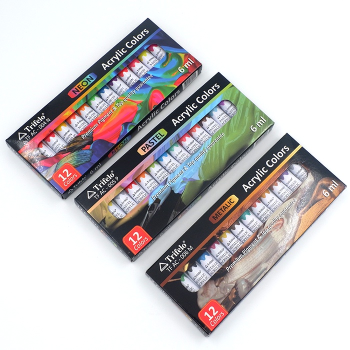 

TRIFELO Acrylic Paint / Cat Akrilik 12 set (12x6ml) TF-AC-004N, 005P, 006M