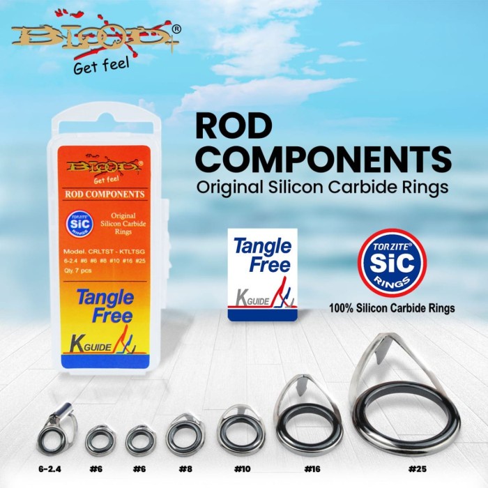 Guide Set Blood K-Series Torzite Sic Rings / Isi 7Pcs (Color Gunsmoke) Sae