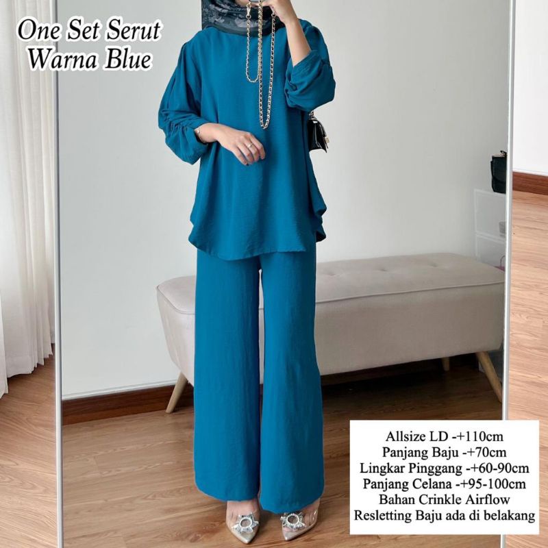 ONE SET SERUT BAHAN CRINKLE AIRFLOW