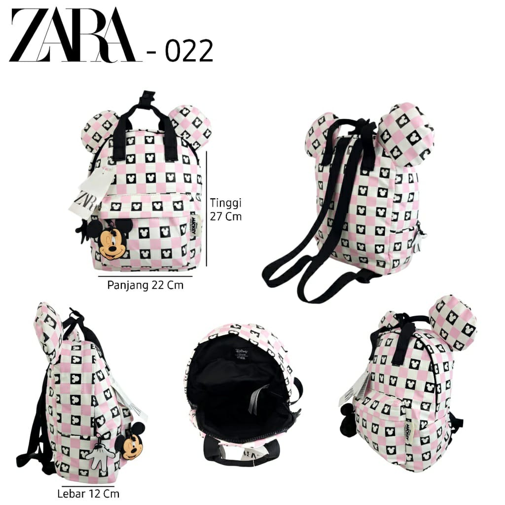 BA2106 Tas Zara Tas ransel gemblok anak perempuan karakter murah import tas anak TK PAUD model cute mickey mouse terlaris dan termurah ransel anak perempuan tas import