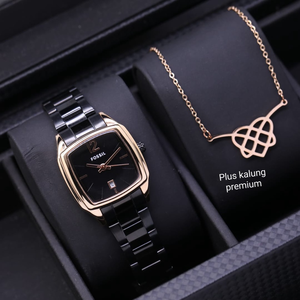 BEST SELLER JAM TANGAN WANITA FS  FM85 TALI RANTAI ANALOG BODY KOTAK DM 3.0CM FREE BOX KALUNG &amp; BATERAI || JAM TANGAN FASHION WANITA JAM TANGAN CEWEK MURAH