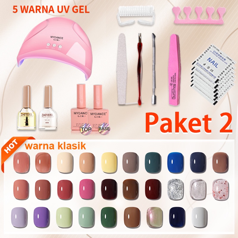 Paket Nail Art UV Gel Set Lengkap Kutek Lampu UV Manicure Pedicure