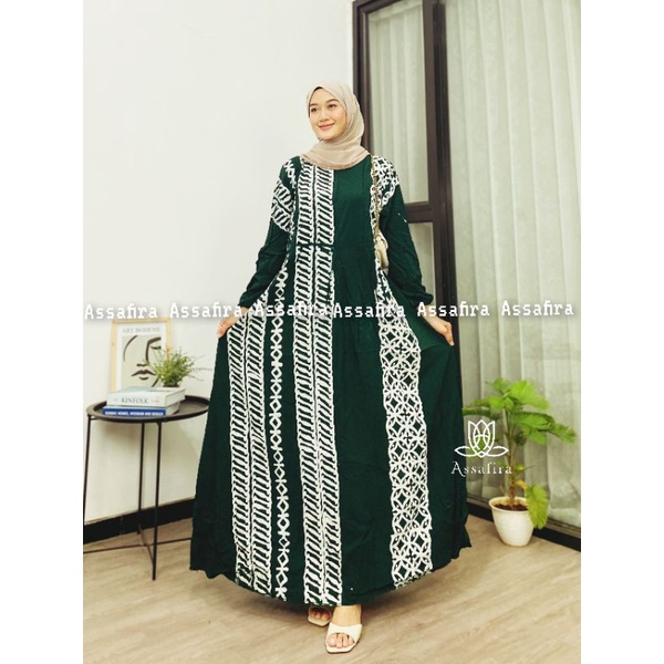 Gamis twill rayon malamam motif terbaru dress daily wanita