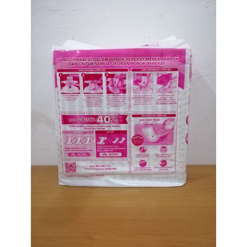 Lifree pads penghemat pants value new putih 49cm satuan bungkus