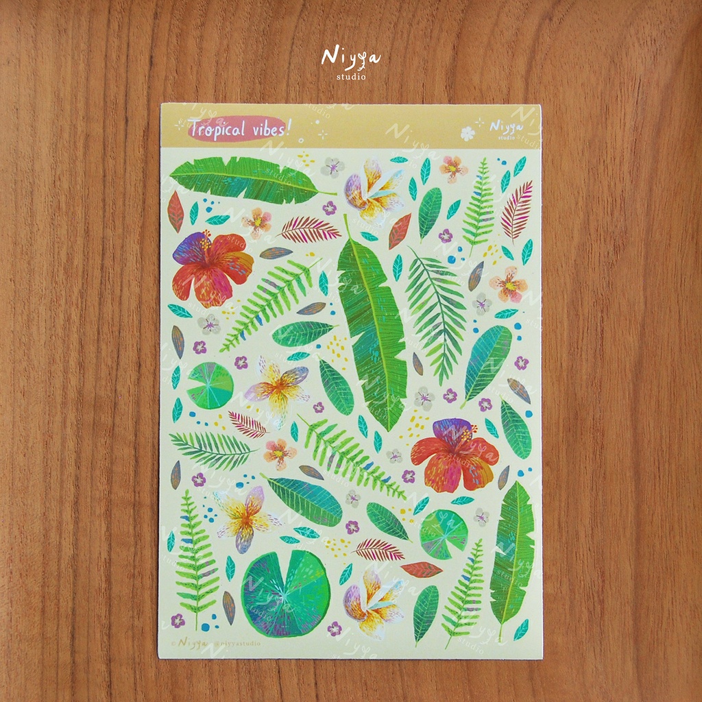 

Tropical Vibes! Sticker Sheet | Botanical Sticker | Journaling Decor | Scrapbooking