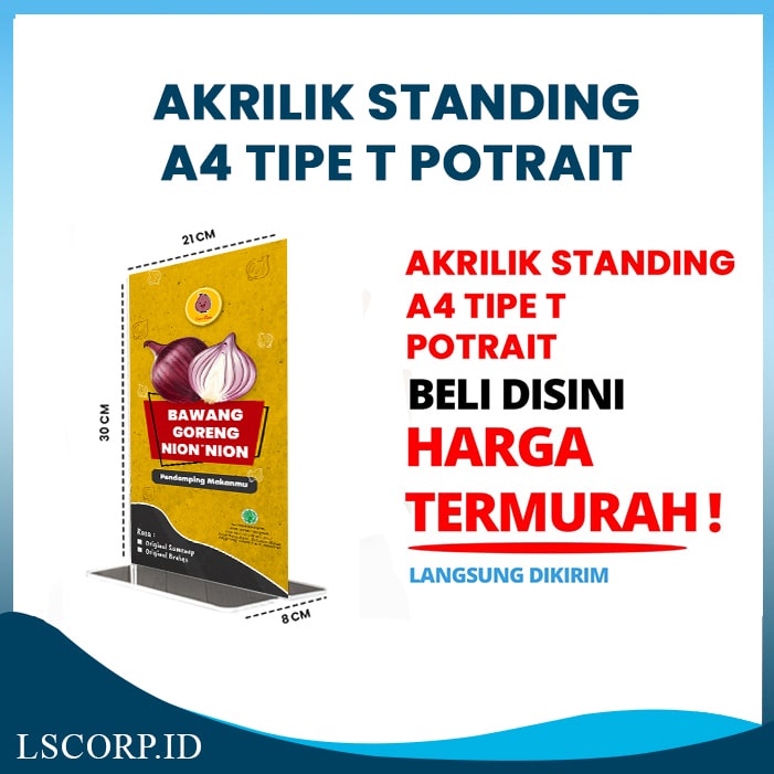 

Akrilik Brosur Bening A4 Tipe T Potrait Stand Acrylic Meja Polos Tent Akrilik A4 (21,0 x 29,7 cm) Standing Acrilic 2 mm