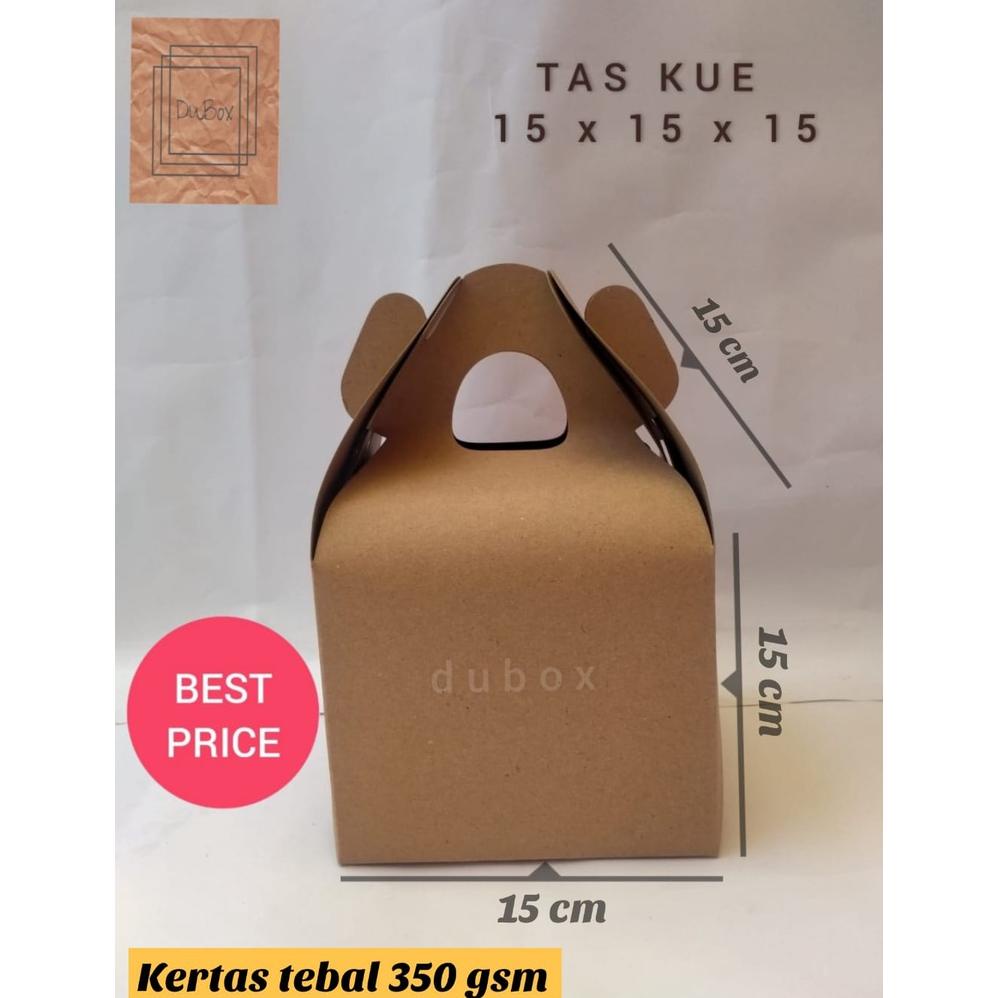 (10PCS) TAS KUE BOLU 15X15X15 DUS TOPLES KUE KERING 500 GRAM DUS KUE ROTI SOBEK DUS DONAT DUS MAKANA