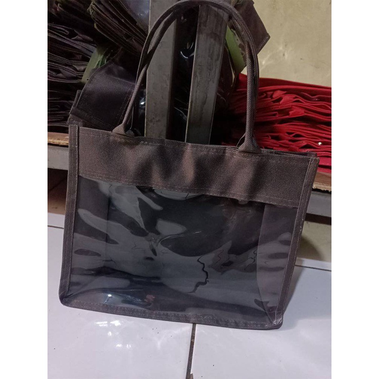 Tas hampers MIKA KANVAS MERAH tas  keranjang parcel hantaran tas hampers lebaran imlek