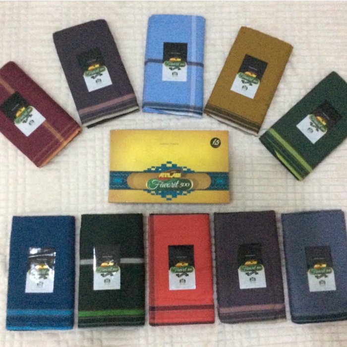 Sarung Tenun Atlas Favorit 500 (Grosir) - Polos Warna (Y1V6) Travelling Kecil Promo Dewasa Souvenir 