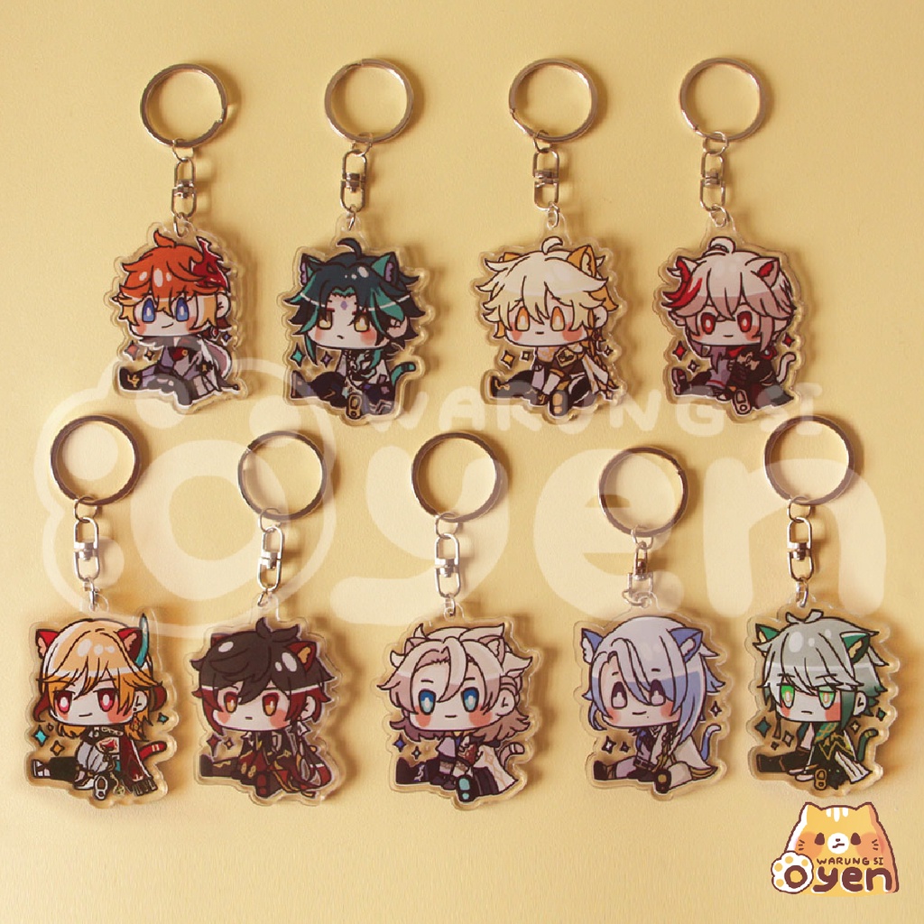 Genshin Impact Acrylic Keychain (Childe Xiao Aether Kazuha Zhongli Albedo Ayato Alhaitham Kaveh)