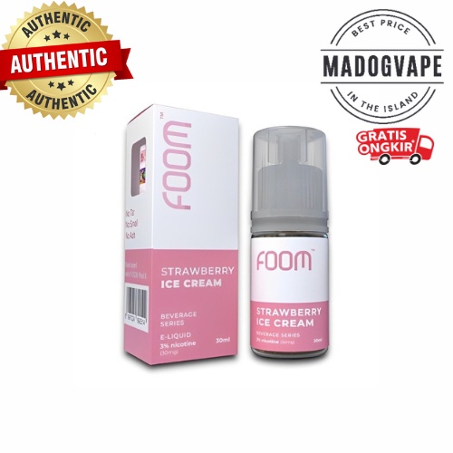 Liquid Foom Strawberry Ice Cream Salt Nic 30ml | Foom Strawberry Ice Cream | Foom Saltnic Strawberry Ice Cream 30mg 30ml