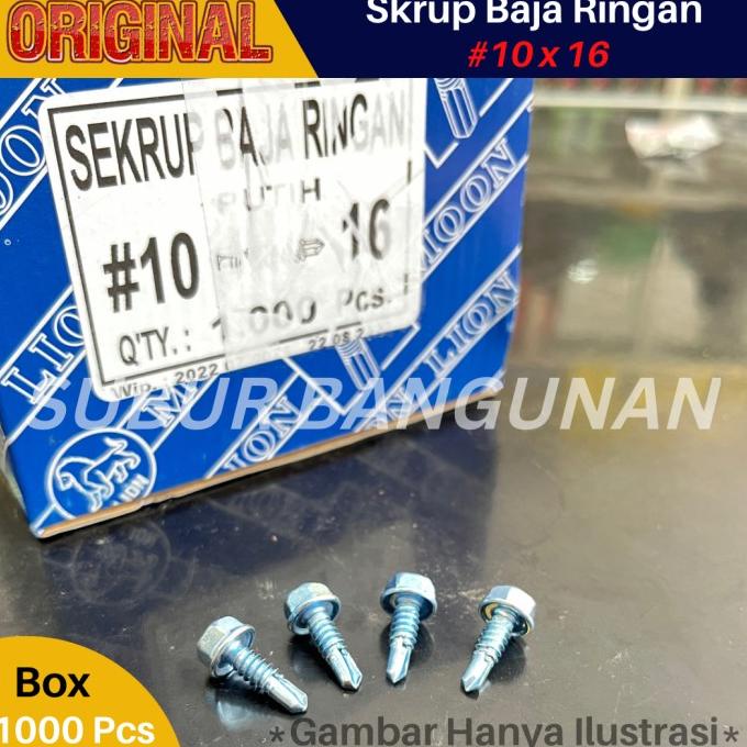 >*>*>*>*] Baut Roofing Skrup Baja Ringan Skrup Kanal C 10 x 16 (Box)