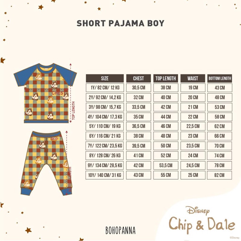 BOHOPANNA Short Pajama Boy - Piyama Anak