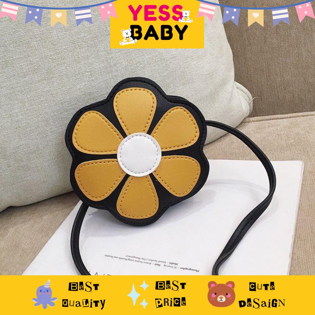 YESSBABY FLOWERS YELLOW Tas anak Small and cute cartoon pattern single shoulder/children's leisure bag