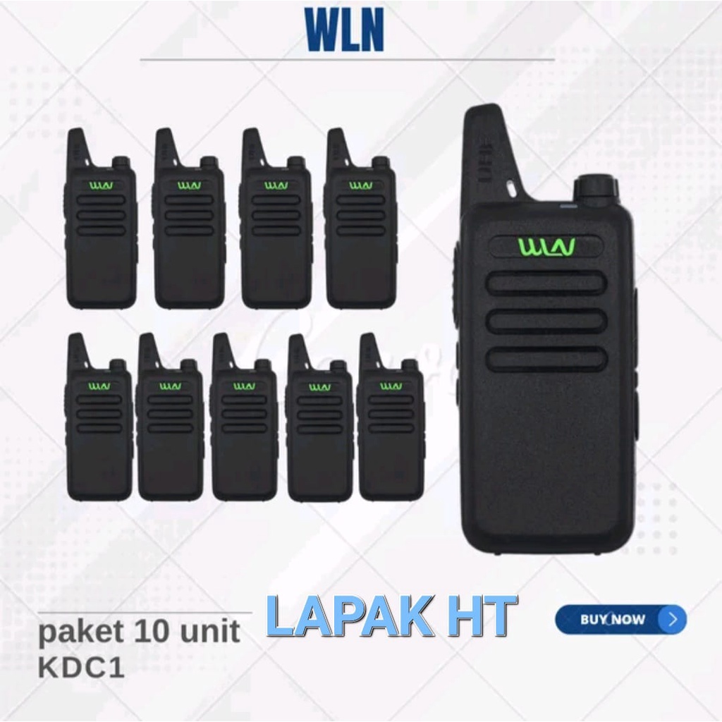 Paket 10 Unit Walkie Talkie WLN KD C1 Warna Hitam HT Jarak Jauh Handy Talky WLAN KDC1 UHF