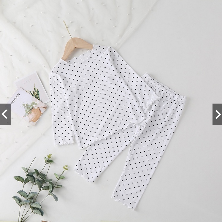 SET ONDE ANAK LENGAN PANJANG / SETELAN ANAK CEWEK / COWOK POLKA RIB KRIWIL 1-5 TAHUN