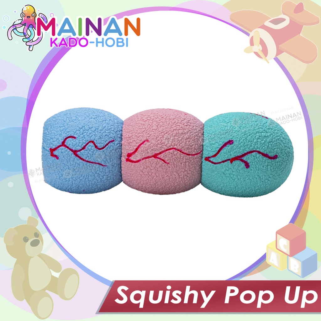 HADIAH ULANG TAHUN MAINAN ANAK SQUISHY POP UP POUL TRY KARAKTER DINO