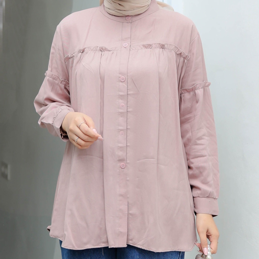 Sorya Blouse - Baju Atasan Wanita Blouse Korean Style - Kemeja Blouse Crinkle