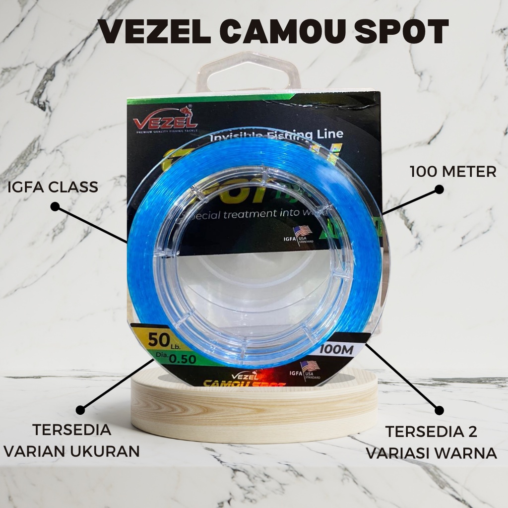 Senar Pancing Invisible Vezel Nylon Camou Spot IGFA Standard