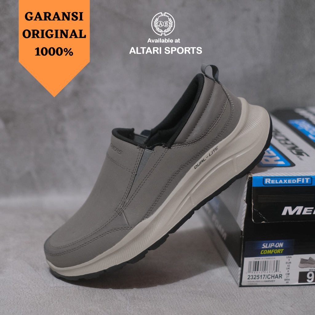 SEPATU SLIP ON SKECHERS EQUALIZER 5.0 ORIGINAL ASLI BNIB 232517/CHAR