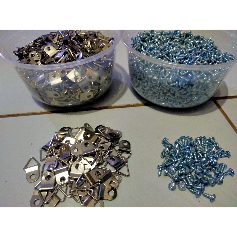 100pcs Besi dan skrup untuk bingkai foto, figura, pajangan, mdf