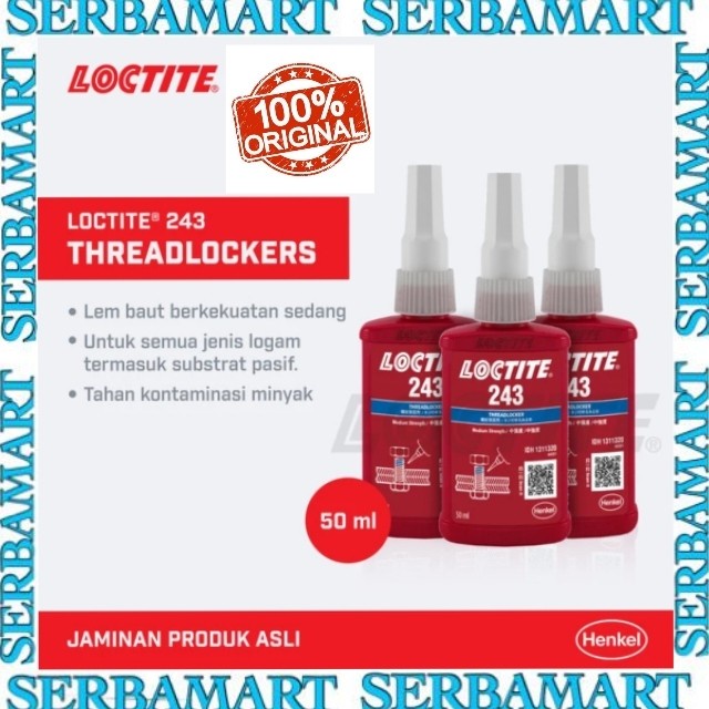 

LOCTITE 243 50ML LEM BAUT MATERIAL -LEM LOCTITE 243 THREADLOCKER 50 ML