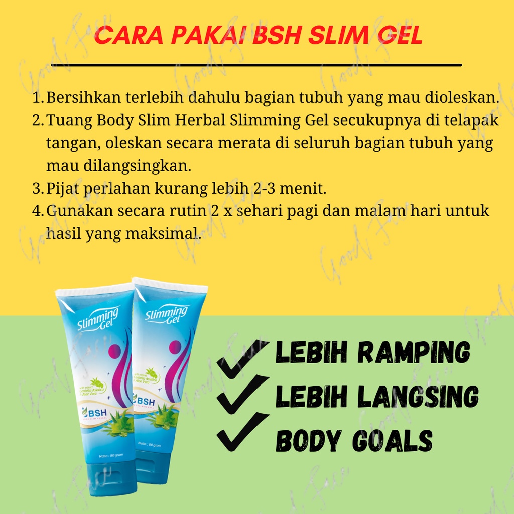 BSH SLIMMING GEL BPOM 100% ORIGINAL BSH SLIMMING GEL CREAM PELANGSING