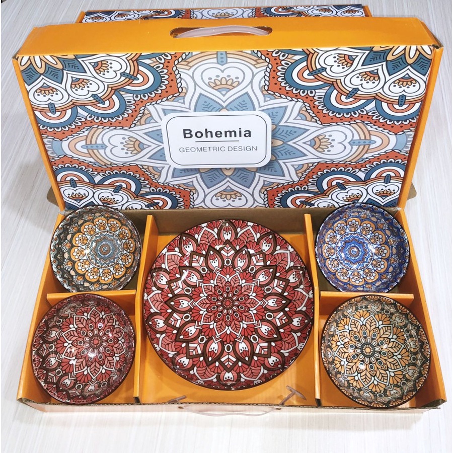 DD- Ceramic Porcelain Set Dish Bowl Tableware - Mangkok Piring Keramik